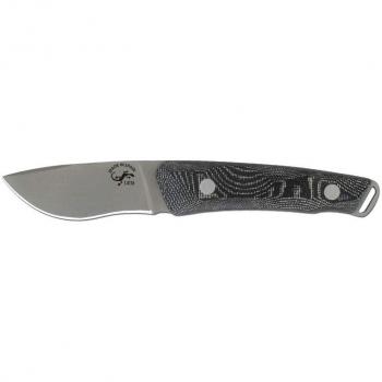 Cuchillo Salamandra con mango de mikarta canvas, 20,5 cm total, hoja de 8,3 cm, 160 gramos, funda de cuero con magnesio, 209221 + pañuelo desenfunda