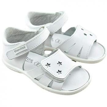 Sandalias de niña Titanitos modelo L670 Alondra en blanco