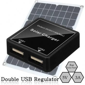 Dual USB Solar Junction Box 5-20V to 5V 3A