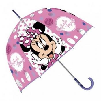 Arditex Paraguas infantil Minnie oficial Disney, transparente con mango bastón, apertura manual, varillas metálicas - 69 cm