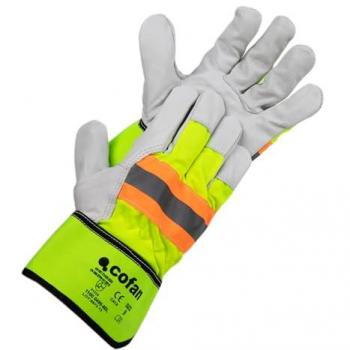 Guante de piel vacuno americano amarillo flúor talla 10 caja 12 unid
