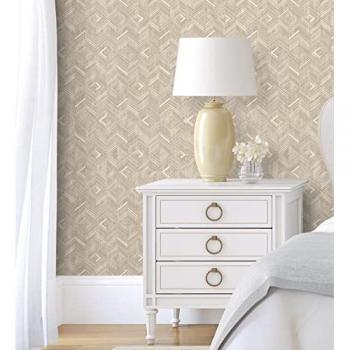 Papel pintado vinílico lavable mosaico de madera con textura en relieve - hout 680994 de gaulan - rollo de 10 m x 1,06 m