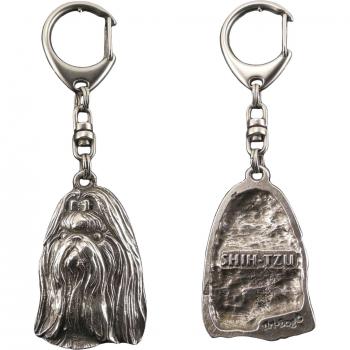 Shih Tzu en Plata: Collar decorativo para bolso y mochila