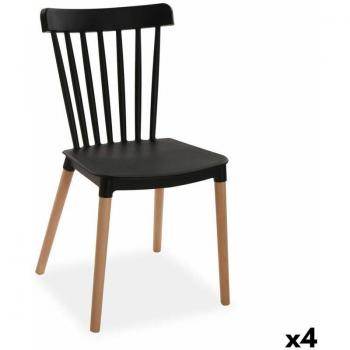 Black Versa 4-Seat Dining Chairs – 52.5×80×43 cm