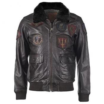TOP GUN Herren Lederjacke TGJ1001