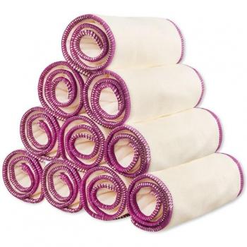 3 Layer Hemp Baby Diaper Inserts - Reusable Soft Nappy (10 Pieces) 35x13.5 cm