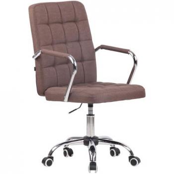 Fauteuil de bureau Terni marron tissu réglable en hauteur pivotant