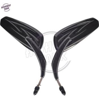 8mm Black Motorcycle Rear View Mirrors for Harley