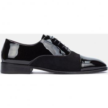 Martinelli - Zapatos de cordones de charol y ante negro para hombre