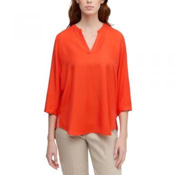 Damen Longbluse ETERNA, LOOSE FIT, rot, 100% Viskose