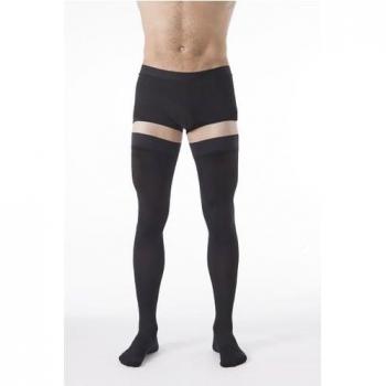 DYNAVEN 2 Fin Homme Bas cuisse médical de compression autofixant, classe M, taille L - Noir