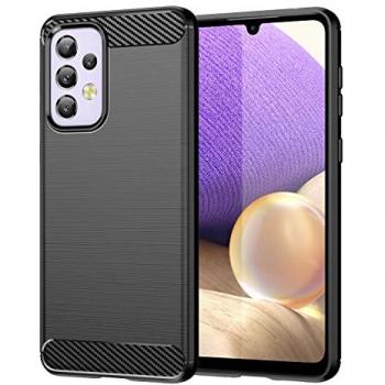 Funda Protectora para Samsung Galaxy A33 5G Antigolpes Silicona Negra Diseño Fibra de Carbono