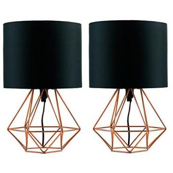 Angus Copper & Black Bedside Table Lamps