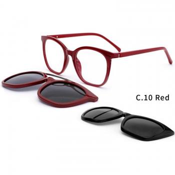LENSPACE Vintage 3 In 1 Square TR90 Polarized Glasses Frame