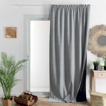 Rideau thermique phonique semi occultant gris perle 140x260 cm