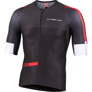 Veloce Short Sleeve Black Red Jersey