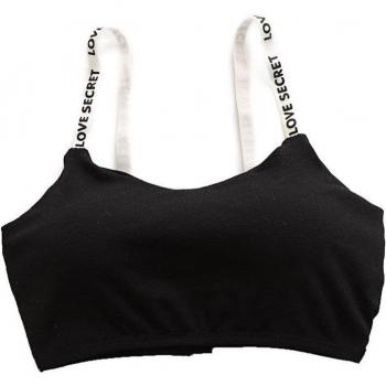 One Size Letters Strap Cotton Top