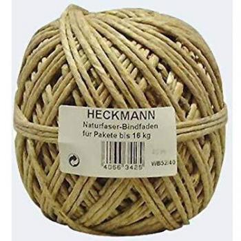 Heckmann Bindfaden, 2fach stark, Ã: 2,5 mm, für Pakete bis 16 kg, Knäuel, Länge: 40 m