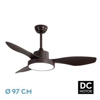 Fabrilamp Ventilatore DC Hayate 24W Marrone 3 Pale