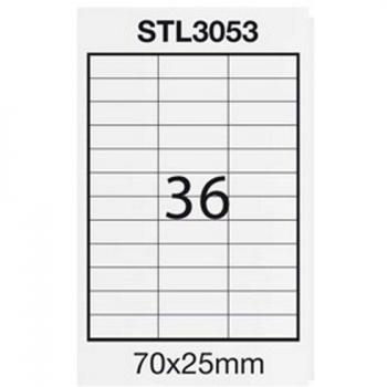 Etichette adesive - in carta - permanenti - 70 x 25 mm - 36 et/fg - 100 fogli - bianco - Starline