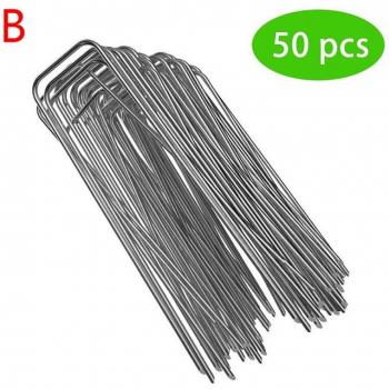 50/10Stck U-förmige Gartenstecker aus verzinktem Stahl