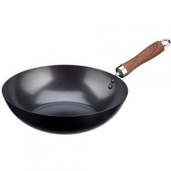 Wecook Wok de Carbono Inducción 28 cm, Acero al Carbono, 3 Capas Antiadherente Titanio sin PFOA