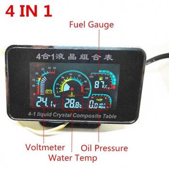 4 in 1 LCD Dashboard Monitor for Truck Car with 10mm Sensor