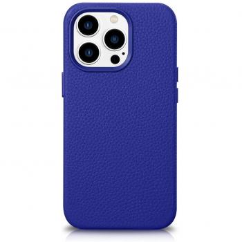 ICarer Magnetische Ledertasche mit MagSafe für iPhone 14 Pro - Blau