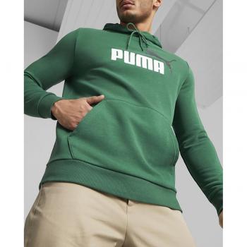 Sudadera ess+2 de PUMA para hombre, con gran logotipo verde