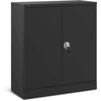 Armadio di sicurezza per ufficio, 57×21×110 cm, finitura acciaio nero