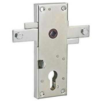 Serratura basculante 2 punti destra sinistra cilindro europeo garage 60x160mm quadro 8mm zincato Thirard