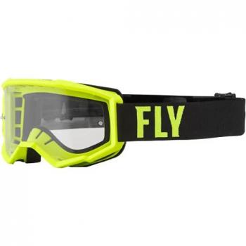 FLY Racing Maschera Cross Bambino Focus Giallo Neon-Trasparente
