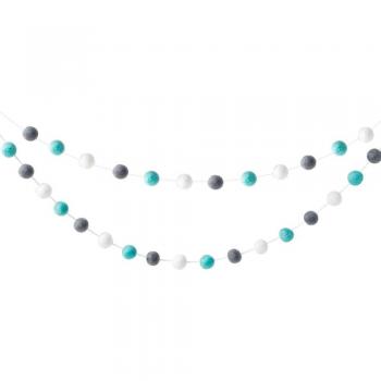 Fleece Pom Pom Garland - 2M with 30 Balls