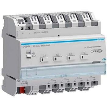 Hager TXA664D DALI Aktor 4-fach KNX easy Broadcast RGB(T)W