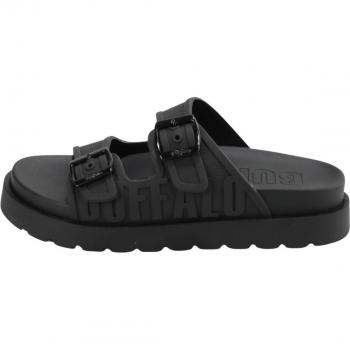 Buffalo Eve Sol Chanclas de Mujer en Negro
