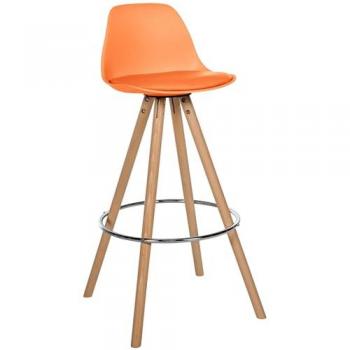 Barhocker Corbin Kunstleder rund Holzgestell