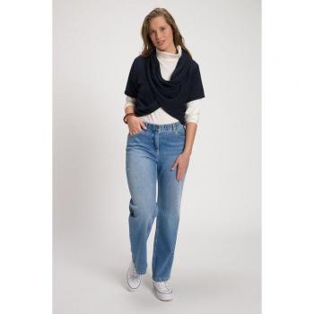 Ulla Popken Damen Strickpullover mit Schalkragen, Halbarm, Biobaumwolle