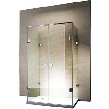 Cabine murale U Verre Trempé 8 mm, 2 portes battantes, Profil chrome – EX412