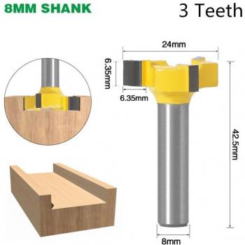 8mm Shank T-Type Wood Jointing & Slotting Cutter