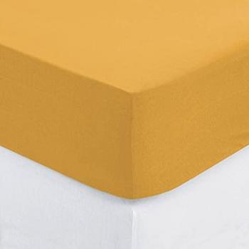 Atmosphera Lenzuolo a pieghe in cotone giallo senape 140x190cm