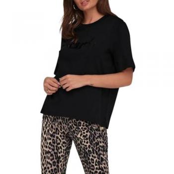 Only - Camiseta de mujer manga corta con estampado frontal