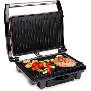 EDCO Tischgrill Kontaktgrill 1000W Optigrill Elektrogrill Tischgrill 2 Grillplatten