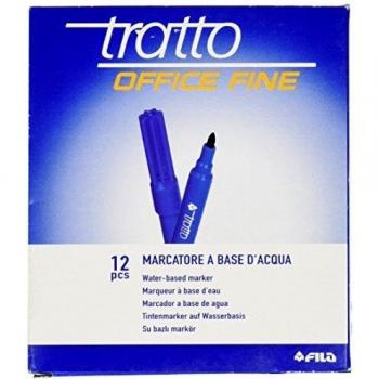SCATOLA 12 PENNARELLI TRATTO OFFICE FINE BLU