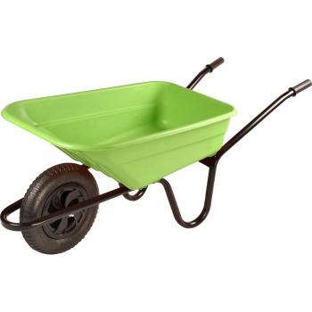 90 Litre Shire Heavy Duty Plastic Wheelbarrow – Lime – Pneumatic Wheel