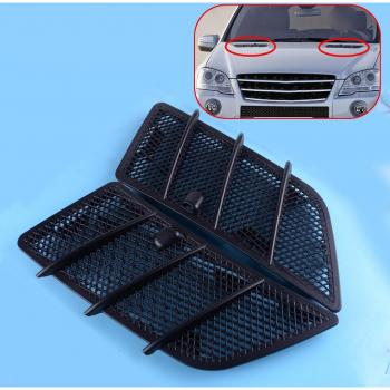 Beler ABS Front Hood Air Vent Grille Mesh Pair with Washer Nozzle Cover for Mercedes W164 ML350 ML550