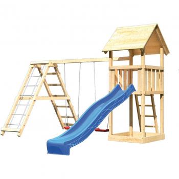 Lotti Kinderspielturm mit Doppel-Glitzer-Rutschschaukel 2,5 m