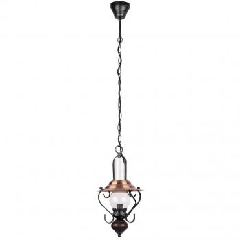Klassischer Rundkronleuchter Rabalux Enna 7869 – 1 Spot, Metall-Holz, Schwarz, Ø200 mm