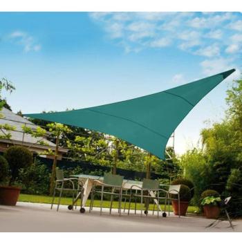 Vela de jardín con sombra para terraza triangular 3x3x3 metros, color verde – SunNet Kit