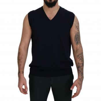 Paolo Pecora Sleeveless V-Neck Tank Top - Black, Size: 6XL