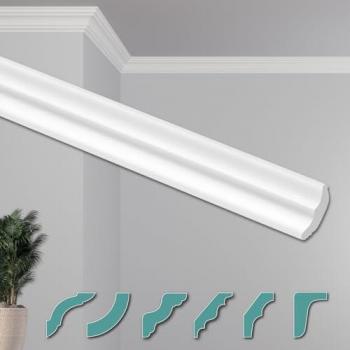 Hexim Stucchi Soffitto XPS Moderni 2m Bianco ZG4 28x17 mm (Pacchetto 50m)